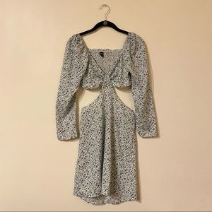 SHEIN Floral Cut Out Bodycon Dress